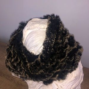 Rabbit Fur Infinity loop scarf